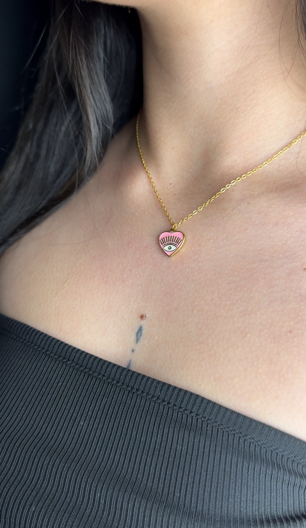Colar Pink Heart